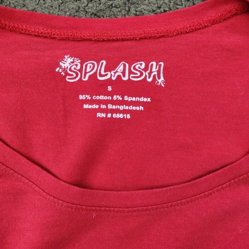 Red L/S Tee Shirt, Women's Small - Picture 4 of 10